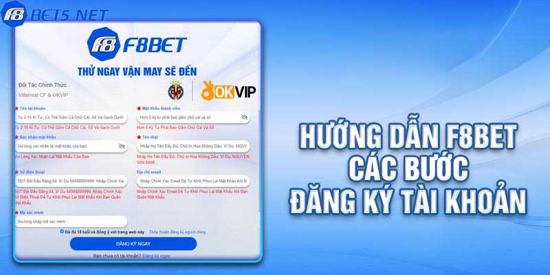 Hướng dẫn cách đăng ký F8BET đơn giản dành cho tân binh